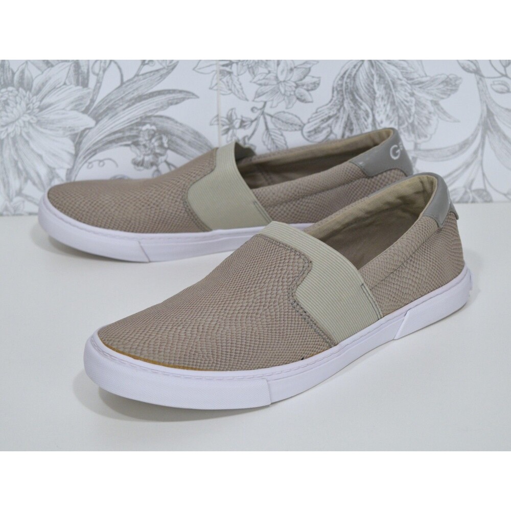 Guess Women's Cruise BeigeSnake Print Sneakers Size 10 Slip On Shoes